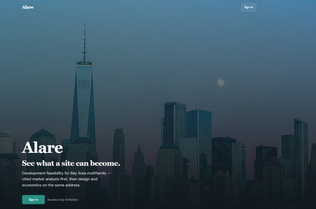 Alare landing: See what a site can become