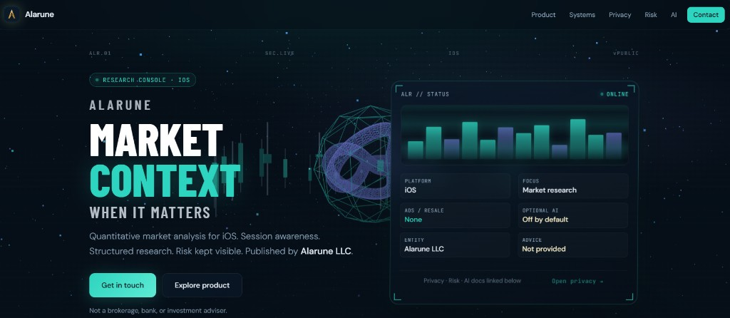 Alarune landing: Market context when it matters